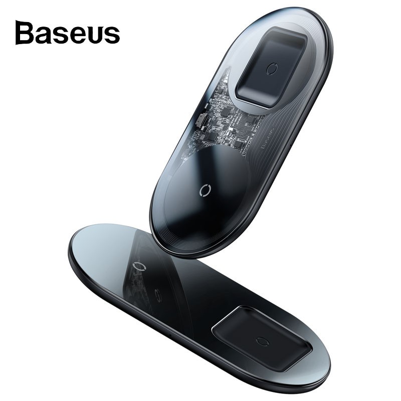 Bộ đế sạc nhanh không dây Baseus Simple 2 in 1 Wireless Charger Pro Edition 15W